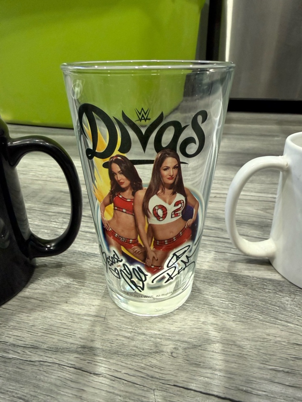 WWE Bella Twins Toon Tumbler Glass - Black & White Accents